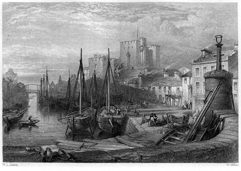 Engraving of Castle Rushen at Castletown